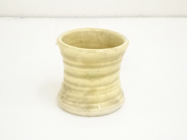 JAPANESE TEA CEREMONY / KI-SETO LID REST FUTAOKI 